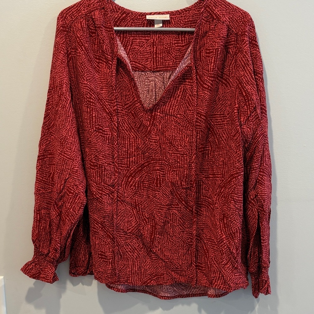 Knox Rose Red Textured Blouse